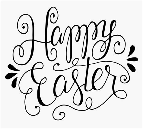 happy easter free clipart black and white
